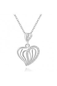 Cremation Jewelry 925 sterling silver Heart with Zircon Pendant Necklace for Women