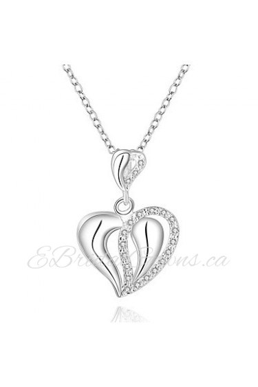 Cremation Jewelry 925 sterling silver Heart with Zircon Pendant Necklace for Women