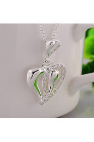 Cremation Jewelry 925 sterling silver Heart with Zircon Pendant Necklace for Women