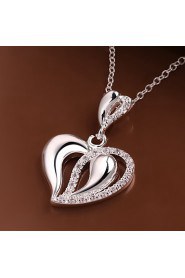 Cremation Jewelry 925 sterling silver Heart with Zircon Pendant Necklace for Women