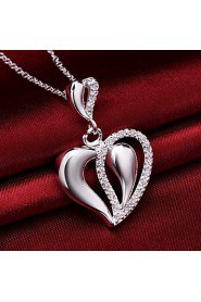 Cremation Jewelry 925 sterling silver Heart with Zircon Pendant Necklace for Women