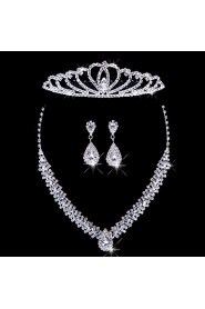 Ladies'/Women's Alloy Wedding/Party Jewelry Set With Rhinestone