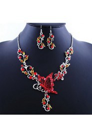 Amazing Butterfly Alloy with Acrylic Necklace,Earrings Jewelry Set(More Colors)