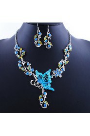 Amazing Butterfly Alloy with Acrylic Necklace,Earrings Jewelry Set(More Colors)