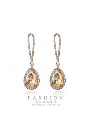 Lady's Silver AZircon Stone Crystal Drop Earrings for Wedding Party Jewelry