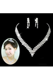 Jewelry Set Women's Anniversary / Wedding / Engagement / Birthday / Gift / Party / Special Occasion Jewelry Sets Alloy Rhinestone Silver