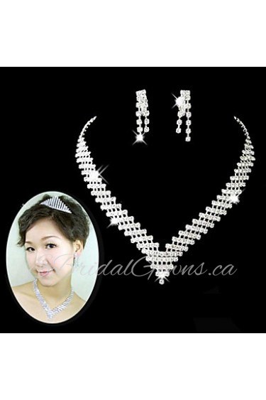 Jewelry Set Women's Anniversary / Wedding / Engagement / Birthday / Gift / Party / Special Occasion Jewelry Sets Alloy Rhinestone Silver