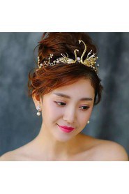 Luxery Swan Women's / Flower Girl's Pearl / Alloy Headpiece-Wedding / Special Occasion Tiaras 1 Piece