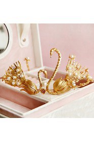 Luxery Swan Women's / Flower Girl's Pearl / Alloy Headpiece-Wedding / Special Occasion Tiaras 1 Piece