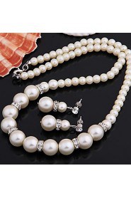 Jewelry Set Women's Gift / Party Jewelry Sets Imitation Pearl Rhinestone Earrings / Necklaces White