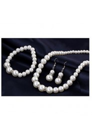 Jewelry Set Women's Gift / Party Jewelry Sets Imitation Pearl Rhinestone Earrings / Necklaces White