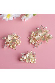 Women's / Flower Girl's Pearl / Rhinestone / Alloy Headpiece-Wedding / Special Occasion Hair Clip 3 Pieces