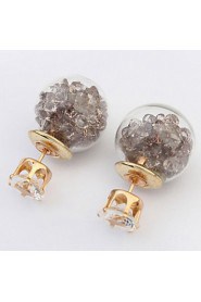 Super Brand Simulated Pearl Double Sided Round Balls Colorful Statement Stud Earrings Wedding Jewelry Women