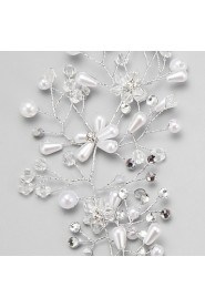 Women's / Flower Girl's Rhinestone / Crystal / Alloy / Imitation Pearl Headpiece-Wedding / Special Occasion Flowers 1 Piece White Round