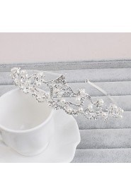Women's Pearl / Rhinestone Headpiece-Wedding / Special Occasion / Casual / Office & Career / Outdoor Tiaras 1 Piece Clear Round