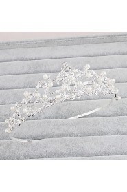 Women's Pearl / Rhinestone Headpiece-Wedding / Special Occasion / Casual / Office & Career / Outdoor Tiaras 1 Piece Clear Round