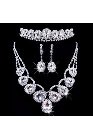 Ladies'/Women's Alloy Wedding/Party Jewelry Set With Rhinestone