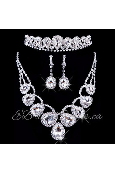 Ladies'/Women's Alloy Wedding/Party Jewelry Set With Rhinestone