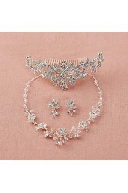 Women's Alloy/Rhinestone/Imitation Pearl Wedding/Party Jewelry Set