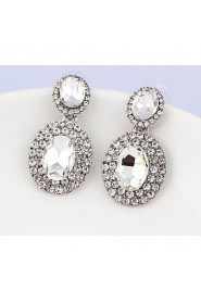 Lady's Silver AZircon Stone Drop Earrings for Wedding Party Jewelry