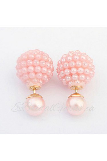 New Fashion Paragraph Hot Selling Earrings Double Side 5 Color Pierced Stud Earrings Jewelry For Women