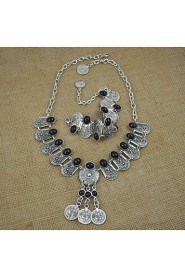 Jewelry Set Women's Anniversary / Gift / Party / Daily Jewelry Sets Alloy Rhinestone Necklaces / Bracelets Black / Silver