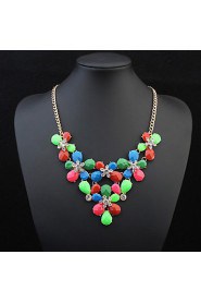 Bohemia Super Flash Rhinestone Colorful Flower Necklaces For Women Accessories