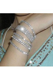 Hot Metal Alloy And Rhinestone Stretch Bracelet