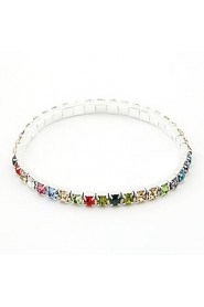 Hot Metal Alloy And Rhinestone Stretch Bracelet