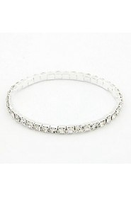 Hot Metal Alloy And Rhinestone Stretch Bracelet