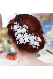 Women Pearl/Alloy Flowers With Pearl Wedding/Party Headpiece