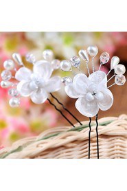 Women Pearl/Alloy Flowers With Pearl Wedding/Party Headpiece