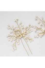 Women's / Flower Girl's Crystal / Alloy Headpiece-Wedding / Special Occasion Hair Pin 2 Pieces Clear Round