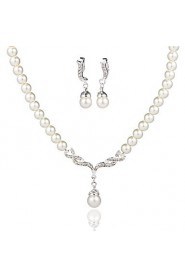 Graceful Ladies'/Women's Alloy Wedding/Party Jewelry Set With Pearl/Rhinestone