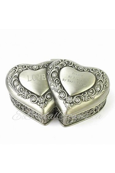 Personalized Unique Double Heart-shaped Tin Alloy Women's Jewelry Box