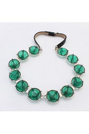 Fashion Bohemian Style Women Multilayer Round Green Beads Collar Necklace Choker Chain Statement Necklace
