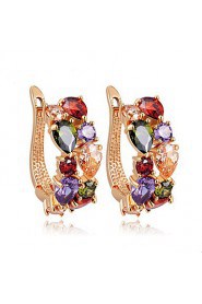 Zircon Luxurious Dinner Multicolored Crystal Jeweled Earrings