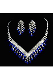 Ladies'/Women's Alloy Wedding/Party Jewelry Set With Rhinestone