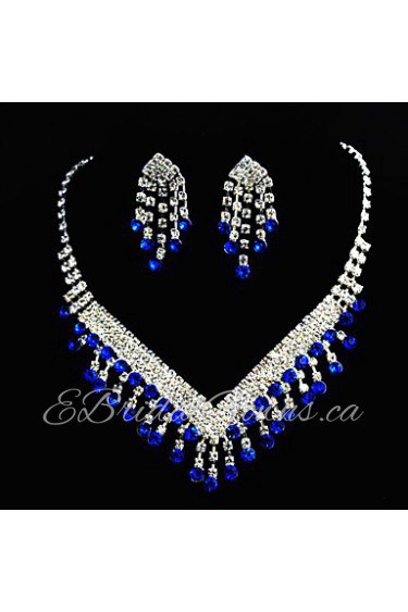 Ladies'/Women's Alloy Wedding/Party Jewelry Set With Rhinestone