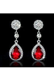 Lady's Multi-Stone Zircon Huggie Drop Earrings for Wedding Party Jewelry