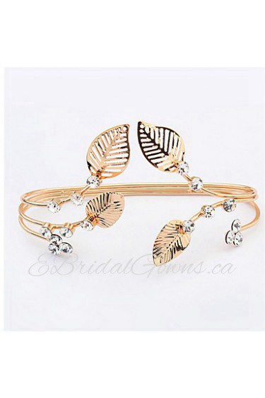 New Fashion Accessories Jewelry Copper Four Leaf Cuff Bangle For Women Girl Nice Gift