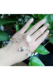 New Fashion Accessories Jewelry Copper Four Leaf Cuff Bangle For Women Girl Nice Gift