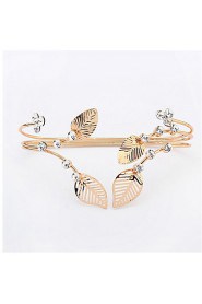 New Fashion Accessories Jewelry Copper Four Leaf Cuff Bangle For Women Girl Nice Gift