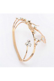 New Fashion Accessories Jewelry Copper Four Leaf Cuff Bangle For Women Girl Nice Gift