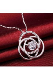 Cremation Jewelry 925 sterling silver Geometric Flower with Colorful Zircon Pendant Necklace for Women