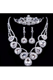 Shine Ladies'/Women's Alloy Wedding/Party Jewelry Set With Rhinestone