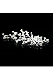 Women's Alloy / Imitation Pearl Headpiece-Wedding / Special Occasion Hair Combs Clear Round