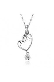 Cremation Jewelry 925 sterling silver Heart with Zircon Pendant Necklace for Women (