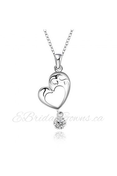 Cremation Jewelry 925 sterling silver Heart with Zircon Pendant Necklace for Women (