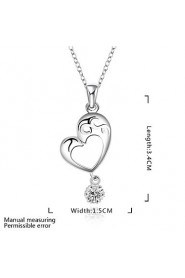 Cremation Jewelry 925 sterling silver Heart with Zircon Pendant Necklace for Women (